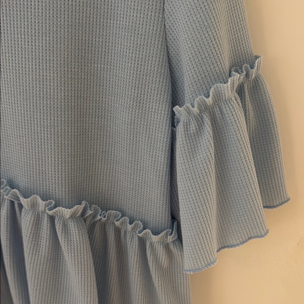 Blue Ruffled Women's Top - Picture 3 of 3